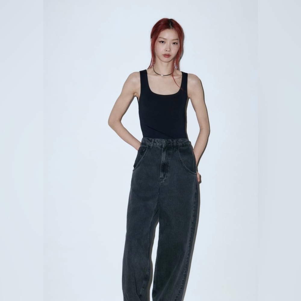 ZARA Wide strap stretch tank top